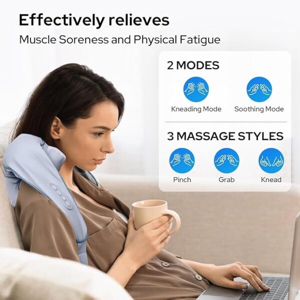 Neck Massager with Shiatsu Deep Tissue Technology and Infrared Heat - Image 3
